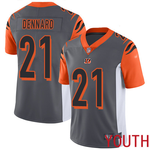 Cincinnati Bengals Limited Silver Youth Darqueze Dennard Jersey NFL Footballl #21 Inverted Legend->youth nfl jersey->Youth Jersey